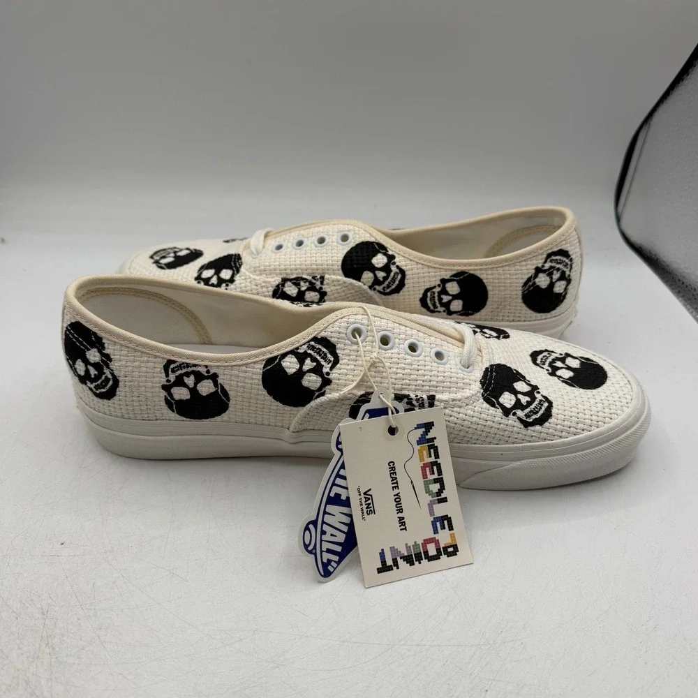 VANS Anaheim Factory Authentic 44 DX Needlepoint Skulls Shoes Mens 8.5 Womens 10